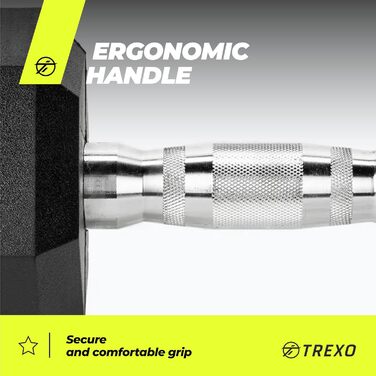 Гантель TREXO 12,5 кг Hexagon чавунна з ергономічною ручкою