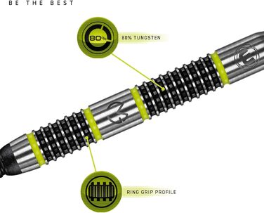 Набір стріл WINMAU MvG Aspire 20g вольфрам Softip Dart з польотами/валами