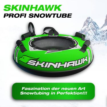 Шина SKINHAWK Professional Snowtube Ø100cm Зелена Sled Bob Tire