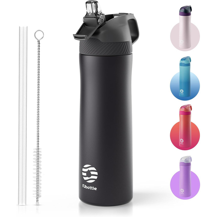Термобутилка Fjbottle з трубочкою та кришкою, 550/710 мл, нержавіюча сталь, BPA-free, для спорту, подорожей, чоловіків і жінок, герметична
