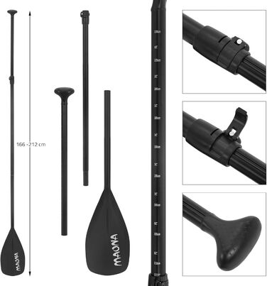 Надувна SUP-дошка ECD Germany Maona 308 см, PVC, алюмінієве весло, комплект, бірюзова/чорна/рожева/сіра/оливкова – для серфінгу, веслування, паддлборду