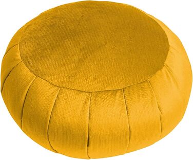 Сенсорна подушка для медитації сови Zafu Yoga Cushion з оксамиту 100 м'який оксамитовий наповнювач в гречаній шкаралупі кругла висота сидіння 18 см 35 Лаванда (гірчиця)