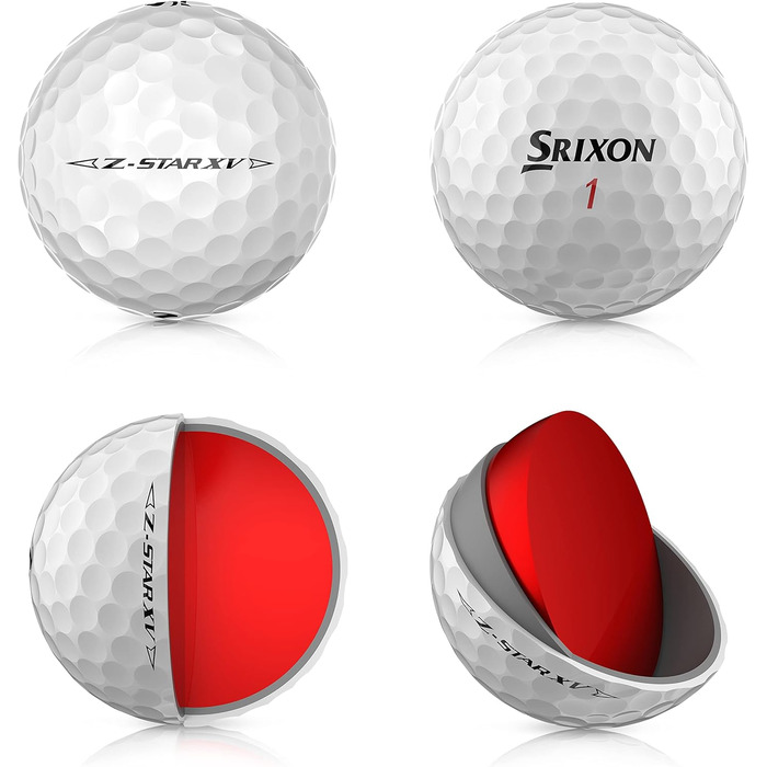 М'ячі для гольфу Srixon Z-Star XV, 4x3 шт., чистий білий, унісекс