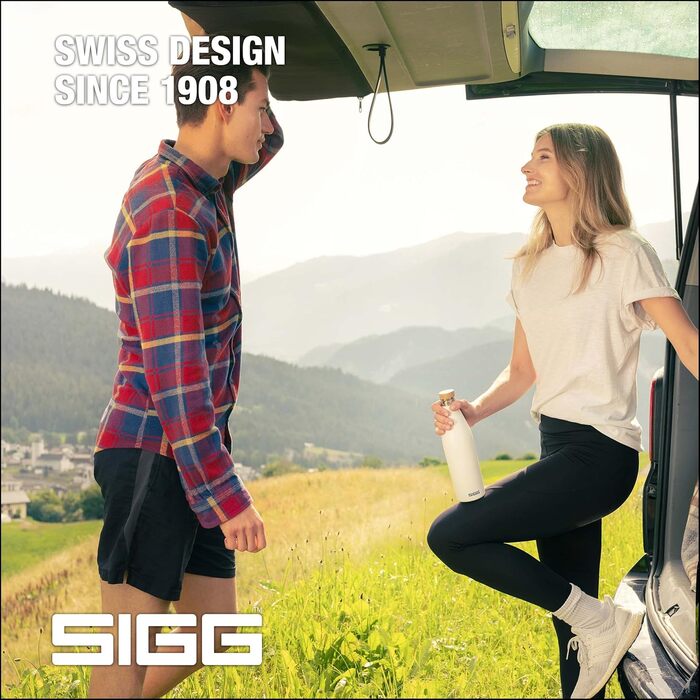 Термос-бутилка SIGG Meridian, герметична, 0,5/0,7 л, подвійна стінка з нержавіючої сталі 18/8, бамбукова кришка, BPA та пластику немає