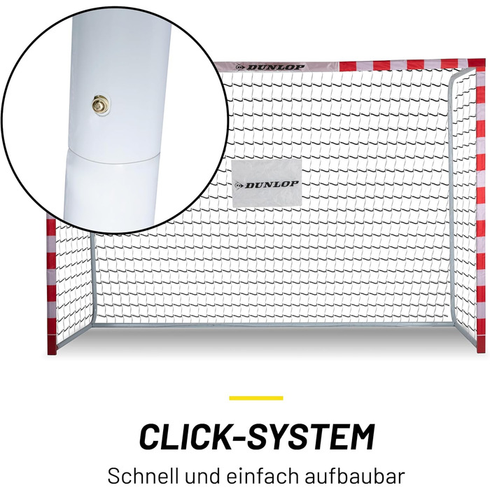 Футбольні ворота Dunlop - Футбольні ворота великі - Футбольні ворота - Футбольні ворота для садових дітей та дорослих - Футбольні тренувальні аксесуари для приміщень та вулиці - Метал Білий/Червоний 300x200x110см