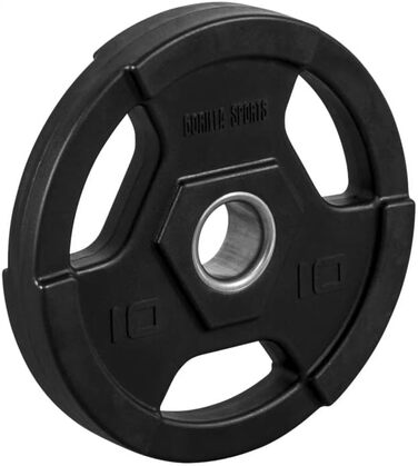 Пластини GORILLA SPORTS Olympia, Tri-Grip, 10кг, 50мм, Пластик, Чорний