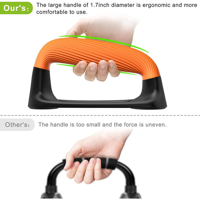 Для дому бруси для віджимань з протиковзким дном, м'які ручки, набір з 2 чорних і помаранчевих