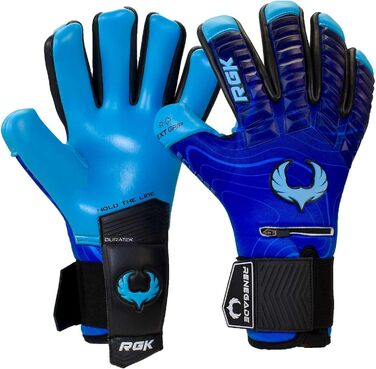 Воротарські рукавички Renegade GK Eclipse з фіксацією пальців, 4+3 мм EXT Contact Grip, максимальне зчеплення, захист і комфорт, для чоловіків і підлітків, розміри 7-12, рівень 5