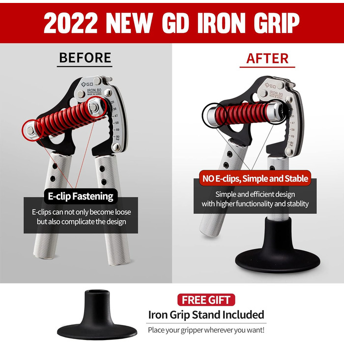 GD GRIP Iron 8 еспандер для рук, регульований, 25-80 кг, тренажер для хвату та передпліччя