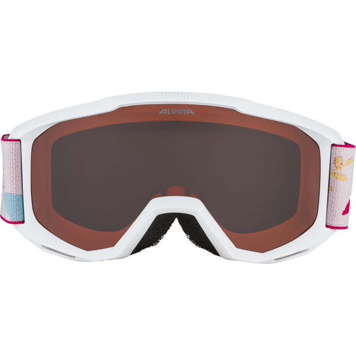 Окуляри ALPINA Unisex Kid, Piney Ski Goggles, матові з білими квітами