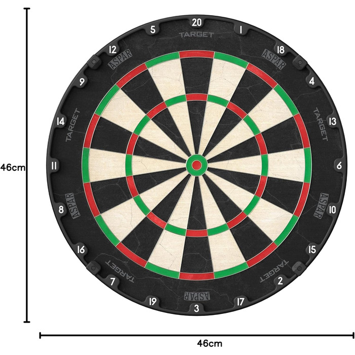 Мішені для дартсу Aspar Dart Board Сизаль, поворотне кільце, тонкий дріт