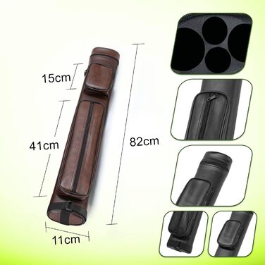 Сумка для більярду Dickly Pool Cue Bag 4 отвори Футляр для зберігання більярду Легкий захисний тримач Сумка з PU шкіри 4 отвори чорний