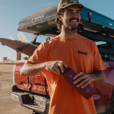 Спортивна пляшка bottlebottle 1л, нержавіюча сталь, ізольована, з трубочкою та контейнером для таблеток, червона