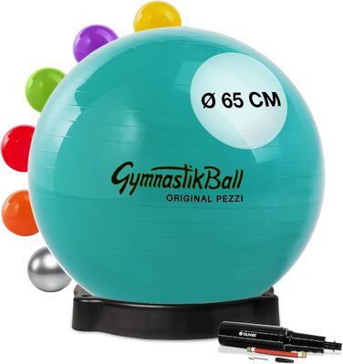 М'яч Pezzi Standard 65 см зелений з Ball Bowl & Pump Exercise Ball