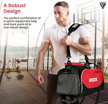 Сумка RDX з відділенням для взуття Рюкзак Duffle Bag червоний