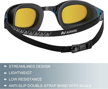 Окуляри для плавання AVAWAY поляризовані, UV захист, проти запотівання