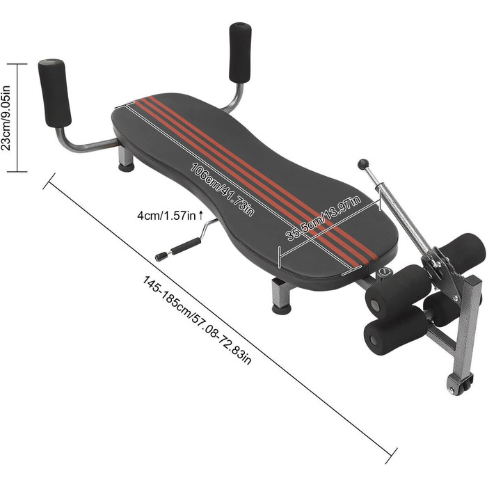 Тренажер для спини EurHomePlus Inversion Table, регульований, до 150 кг