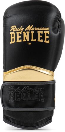 Боксерські рукавички BENLEE GLANCE 12 унцій, штучна шкіра, чорні/золоті