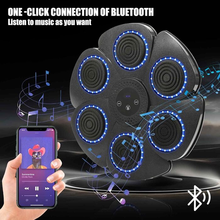 Тренажер боксерський Lifetter LED Bluetooth, 9 режимів, розумний