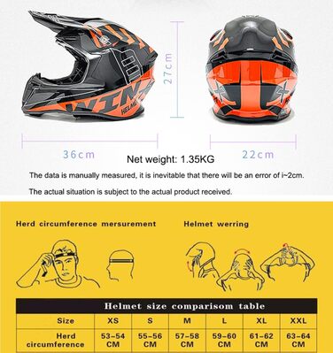 Мотокросовий шолом STRTG Integral для дорослих, DOT/ECE, для мотокросу, MTB, мотоциклів, чоловіків, жінок і дітей, розмір P, XXL