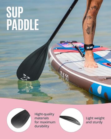 ZLX SUP весло для сапборду, регульоване, 3/4 частини, склопластикова лопать, червоне, подвійне
