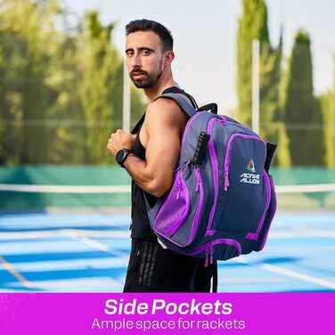 Рюкзак для піклболу ACTIVE ALLON — міцна сумка на плече для жінок і чоловіків, вміщує 2-4 ракетки, із гачком для паркану, відділенням для взуття та тримачем для пляшки води