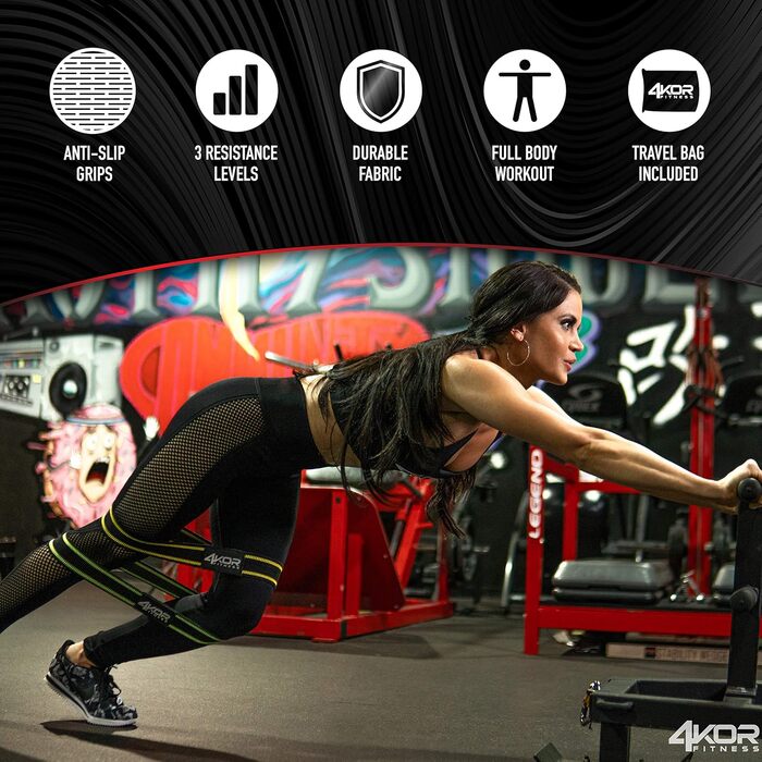 Набір еспандерів-петель 4KOR Fitness для кросфіту, йоги, реабілітації та тренування сідниць