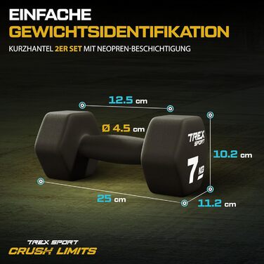 Набір гантелей TREX SPORT з неопрена, 2 шт, 4–20 кг, для жінок і чоловіків