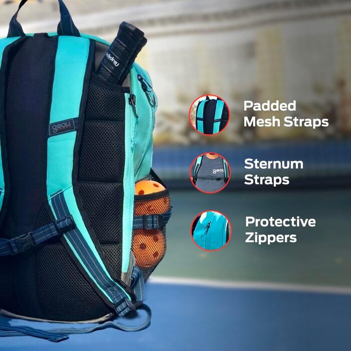 Рюкзак для тенісу GEAU Sport Aether, великий, водонепроникний, багатофункціональний, для подорожей, ноутбука, спорту та тенісу
