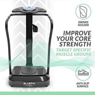 Вібраційна платформа Bluefin Fitness Pro з тихими двигунами та вбудованими динаміками для схуднення й нарощування м'язів вдома