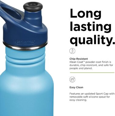Термобутилка Klean Kanteen з нержавіючої сталі, 532 мл, Hawaian Ocean, для дорослих, універсальна