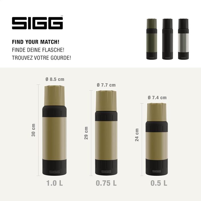 Термос SIGG Alpine Star 1л, нержавіюча сталь, ізольована пляшка для напоїв, з чашкою, тримає 27 годин гаряче та 100 годин холодне, для кемпінгу та подорожей, бежевий, без BPA, герметичний