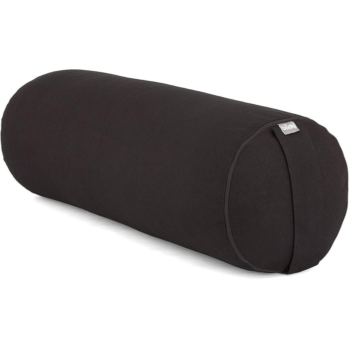 Рулон Bodhi Yoga Bolster Ø 22 см Рулет для йоги з органічною начинкою зі спельти Подушки для йоги для відновлювальної та інь-йоги Бавовняний чохол, який можна прати Подушка для пілатесу з ременем для перенесення (чорна)