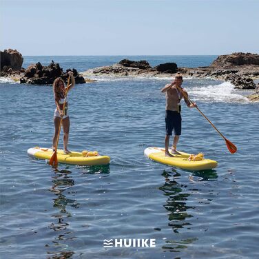 Високоякісні аксесуари для веслування Stand Up - HUIIKE Sup Board, дошка для веслування стоячи з подвійним використанням весла та сидіння для байдарки Веслування стоячи з великою стабільністю Весло для веслування стоячи (жовте)