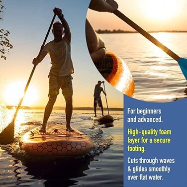 Надувна SUP-дошка для сапсерфінгу, комплект із веслом та аксесуарами, 6 дюймів, до 200 кг, чорна/синя