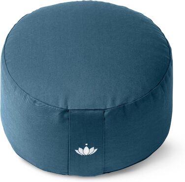 Подушка для медитації Lotuscrafts Yoga Cushion Extra High - Висота сидіння 20 см - Бавовняний чохол, який можна прати - Подушка для сидіння для йоги з наповнювачем зі спельти - Сертифікована GOTS (морська блакить)