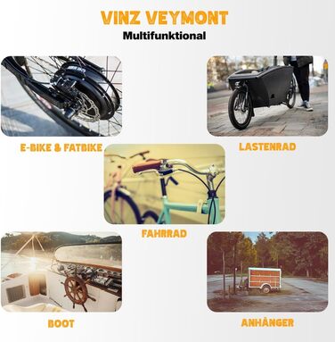 Ланцюговий замок для велосипеда VINZ Veymont 120 см, загартована сталь, ART 2, для електровелосипеда, синтетична оболонка