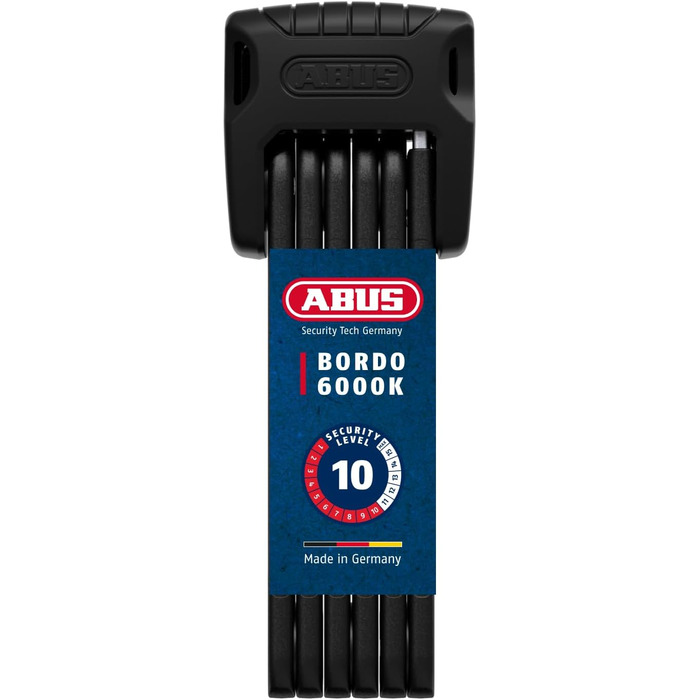 Складаний велосипедний замок ABUS Bordo 6000K з кріпленням SH, XPlus циліндр, високий рівень захисту (рівень 10)