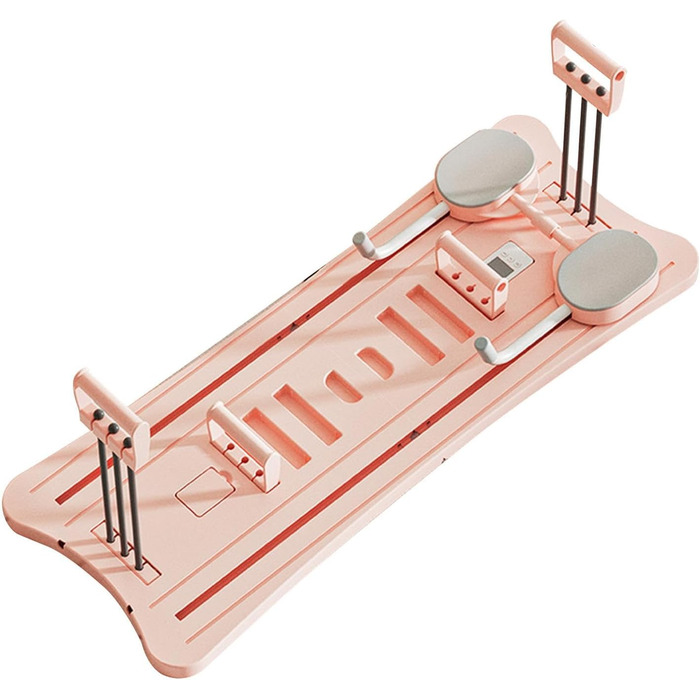 Ковзаюча дошка для пілатесу - 106 x 41 x 7 см Дошка для пілатесу для дому Складна дошка-реформатор для пілатесу зі стрічками опору, багатоцільовий тренажер Core Exercise Station, дошка для вправ для гнучкості (рожева)