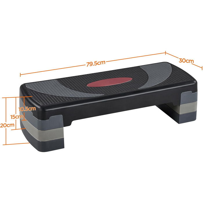 Аеробна стьобальна дошка Фітнес Домашнє тренажерне обладнання Регульований по висоті степпер з 3 рівнями 10 см/15 см/20 см Протиковзка стьобальна лавка Максимальне навантаження 250 кг
