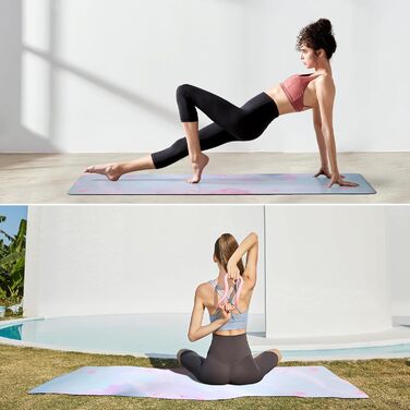 Килимок для йоги Hivexagon Складний 1,5 мм Dik, Rutshfest Travel Yoga Mat Cover Sweaty Absorbent Aund Holy Exercises Килимок для тренувань для йоги, пілатесу та фітнесу (синій)