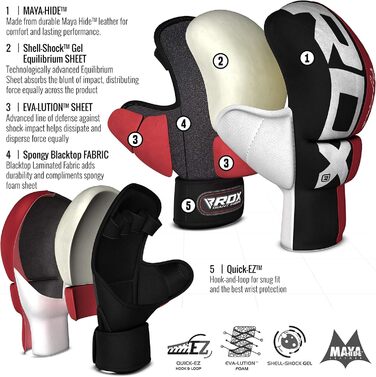RDX MMA рукавички для спарингу та бойових мистецтв, відкриті, вентильовані, для чоловіків і жінок, для муай тай, кікбоксингу, греплінгу