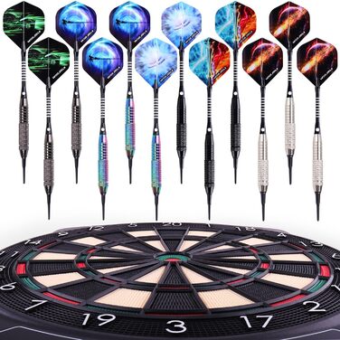 ВИГРАТИ. Набір MAX Soft Darts: 12 професійних дротиків, 18 г для електронного дартсу