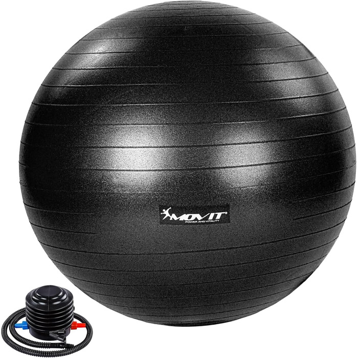 М'яч для вправ MOVIT Dynamic Ball, насос, 500 кг, 55-85 см, 7 кольорів