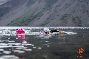 Сухий мішок HUT Premium Swim Buoy 20 л/28 л Буксирувальний поплавок і водонепроникний сухий мішок для плавців у відкритій воді, тріатлоністів Безпечний плавальний буй високої видимості Дві повітряні камери - будьте помічені Будь у безпеці (20 л) Великобри