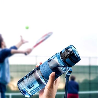 Спортивна пляшка для води VERTAST Герметична пляшка для води Tritan Sports Bottle без BPA для йоги, тренажерного залу, велосипеда та активного відпочинку, 500 мл/17 унцій, 1 л/32 унції, 1,5 л/50 унцій (500 мл-17 унцій, мг/синій)