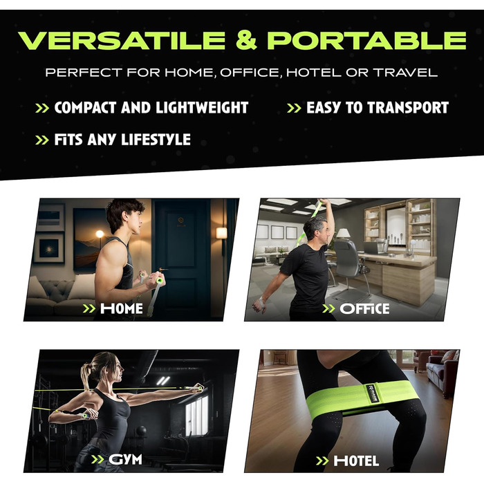 Rage Fitness Ex Kit 9-в-1: фітнес-набір у сумці з еспандерами, ручками, дверним анкером для тренувань вдома, в офісі та в подорожах, для йоги, фітнесу та вправ