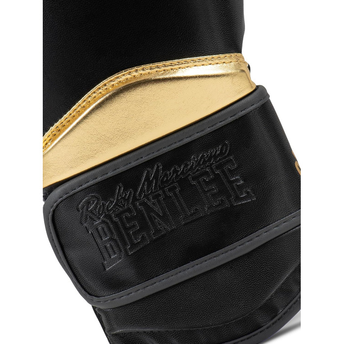 Боксерські рукавички BENLEE GLANCE 12 унцій, штучна шкіра, чорні/золоті