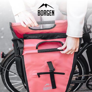 Сумка для велосипеда Borgen 23 л з ізотермічним вкладишем, на багажник, червона, універсальна