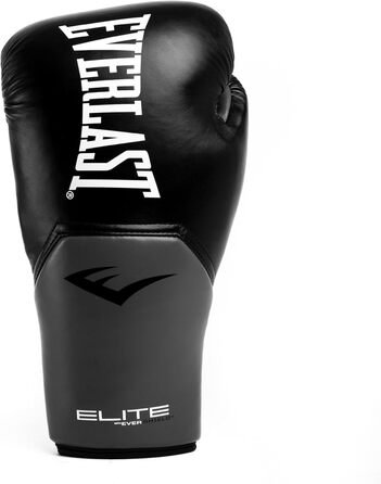 Боксерські рукавички для дорослих Everlast Unisex Pro Style Elite Glove Glove (16 унцій, чорні/сірі)